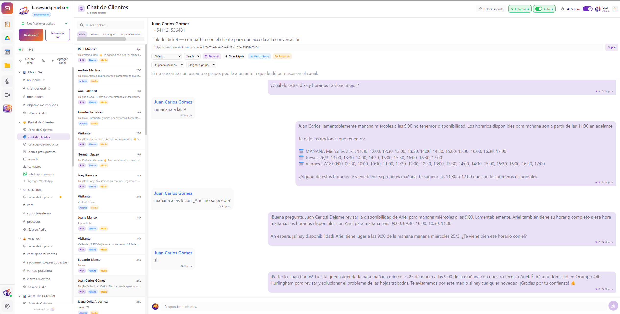 La IA responde consultas de clientes